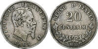 Italien 20 Centesimi Münze, Vittorio Emanuele II, Milan, SS, Silber -