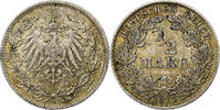 German Empire 1/2 Mark Münze, GERMANY - EMPIRE, Munich, UNZ, Silber, KM:17 -
