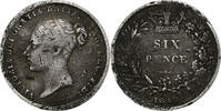 Großbritannien 6 Pence Victoria, Silber, S, KM:733.1 -