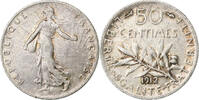 Frankreich 50 Centimes Semeuse, Paris, Silber, VZ, Gadoury:420, KM:854 -