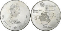 Kanada 5 Dollars Münze, Montréal XXI Olympiade, Ottawa, STGL, Silber -