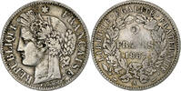 Frankreich 2 Francs Münze, Cérès, Paris, S+, Silber, KM:817.1 -