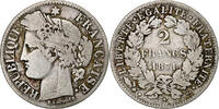 Frankreich 2 Francs Münze, Cérès, Paris, S+, Silber, KM:817.1 -