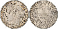 Frankreich 5 Francs Cérès, Paris, S+, Silber, KM:818.1, Gadoury:742 -