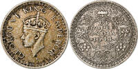 Britisch-Indien 1/4 Rupee Münze, INDIA-BRITISH, George VI, Bombay, SS+, Silber, KM:547 -