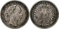 Österreich 10 Kreuzer Franz Joseph I, Vienna, Billon, S+ -