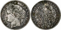 Frankreich 50 Centimes Cérès, Paris, Silber, SS, Gadoury:419a -