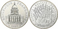 Frankreich 100 Francs Münze, Panthéon, Paris, STGL, Silber, KM:951.1 -