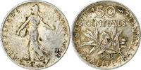 Frankreich 50 Centimes Semeuse, Paris, SS, Silber, KM:854, Gadoury:420 -