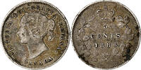 Kanada 5 Cents Victoria, Royal Canadian Mint, Silber, SS, KM:2 -