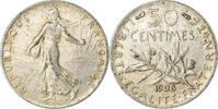 Frankreich 50 Centimes Semeuse, Paris, Silber, KM:854 -