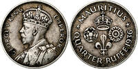 Mauritius 1/4 Rupee George V, SS, Silber, KM:15 -