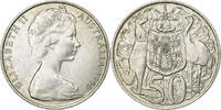 Australien 50 Cents Münze, Elizabeth II, VZ, Silber, KM:67 -
