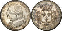 Frankreich 5 Francs Münze, Louis XVIII, Louis XVIII, 1815/4, Limoges, SS+ -