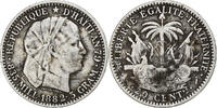 20 Centimes 1882 (a) Haiti Silber, S+, KM:44 S+