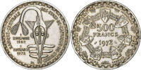 West African States 500 Francs Silber, VZ, KM:7 -