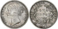 Britisch-Indien Rupee INDIA-BRITISH, Victoria, Calcutta, Silver, KM:457.1 -