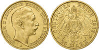Deutsch Staaten 20 Mark PRUSSIA, Wilhelm II, Berlin, Gold, VZ, KM:521 -