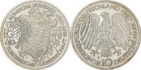 Bundesrepublik Deutschland 10 Mark Münze, Karlsruhe, Germany, VZ -