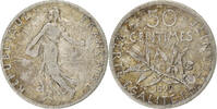 Frankreich 50 Centimes Münze, Semeuse, Paris, S, Silber, KM:854 -