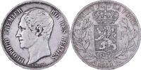 Belgien 5 Francs, 5 Frank Münze, Leopold I, Brussels, S+, Silber, KM:17 -
