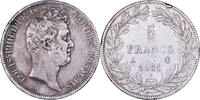 Frankreich 5 Francs Louis-Philippe, Paris, Tranche en relief, S+ -