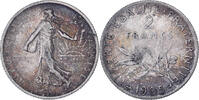 Frankreich 2 Francs Münze, Semeuse, Paris, S, Silber, KM:845.1 -