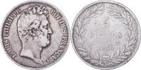 Frankreich 5 Francs Louis-Philippe, Paris, Sans le I, Silber, S -