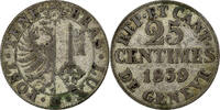 Swiss Cantons 25 Centimes Münze, SWISS CANTONS, GENEVA, S+, Billon, KM:129 -