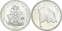 Bahamas 5 Dollars Elizabeth II, Franklin Mint, PP, Silber, STGL -