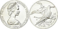 British Virgin Islands Dollar Elizabeth II, Franklin Mint, Silber, SS+ -