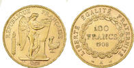 Frankreich 100 Francs 1908 A Paris, VZ, Gold, KM:858