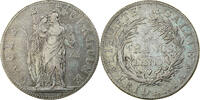 Italien Staaten 5 Francs PIEDMONT REPUBLIC, Turin, Silber, S -