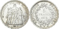 Frankreich 5 Francs Münze, Hercule, Paris, VZ, Silber, KM:820.1 -