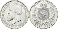 Brasilien 2000 Reis Pedro II, Silber, SS, KM:485 -