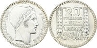 Frankreich 20 Francs Münze, Turin, VZ, Silber, KM:879, Gadoury:852 -