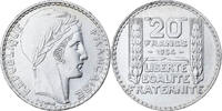 Frankreich 20 Francs Münze, Turin, Paris, VZ, Silber, KM:879 -