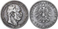 Prussia 5 Mark Wilhelm I, Hannover, Silber, SS -