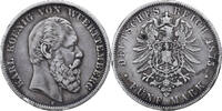 Deutsch Staaten 5 Mark Münze, WURTTEMBERG, Karl I, Freudenstadt, SS -