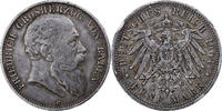 Deutsch Staaten 5 Mark GERMAN STATES, Karlsruhe, KM #274, Silver, 38, 27.73 -