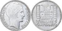 Frankreich 10 Francs Münze, Turin, Paris, SS+, Silber, KM:878 -