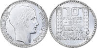 Frankreich 10 Francs Münze, Turin, Paris, SS+, Silber, KM:878 -