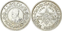 Marokko 500 Francs Mohammed V, Paris, Silber, VZ -