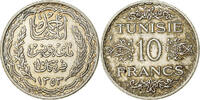 Tunesien 10 Francs Ahmad Pasha Bey, Paris, Silber, VZ, KM:262 -