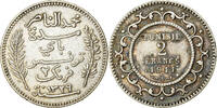 Tunesien 2 Francs Muhammad al-Nasir Bey, Paris, Silber, VZ, KM:239 -