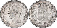 Frankreich 5 Francs Münze, Charles X, Bordeaux, S+, Silber, KM:728.7 -