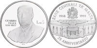 Malta 5 Liri 25 ém Anniversaire Banque Centrale, BE, Silber, STGL -
