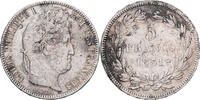 Frankreich 5 Francs Münze, Louis-Philippe, Bordeaux, S+, Silber -