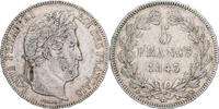 Frankreich 5 Francs Münze, Louis-Philippe, Bordeaux, SS, Silber -