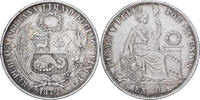 Peru Sol 1872 Lima Lima, Silber, SS+, KM:196.3
